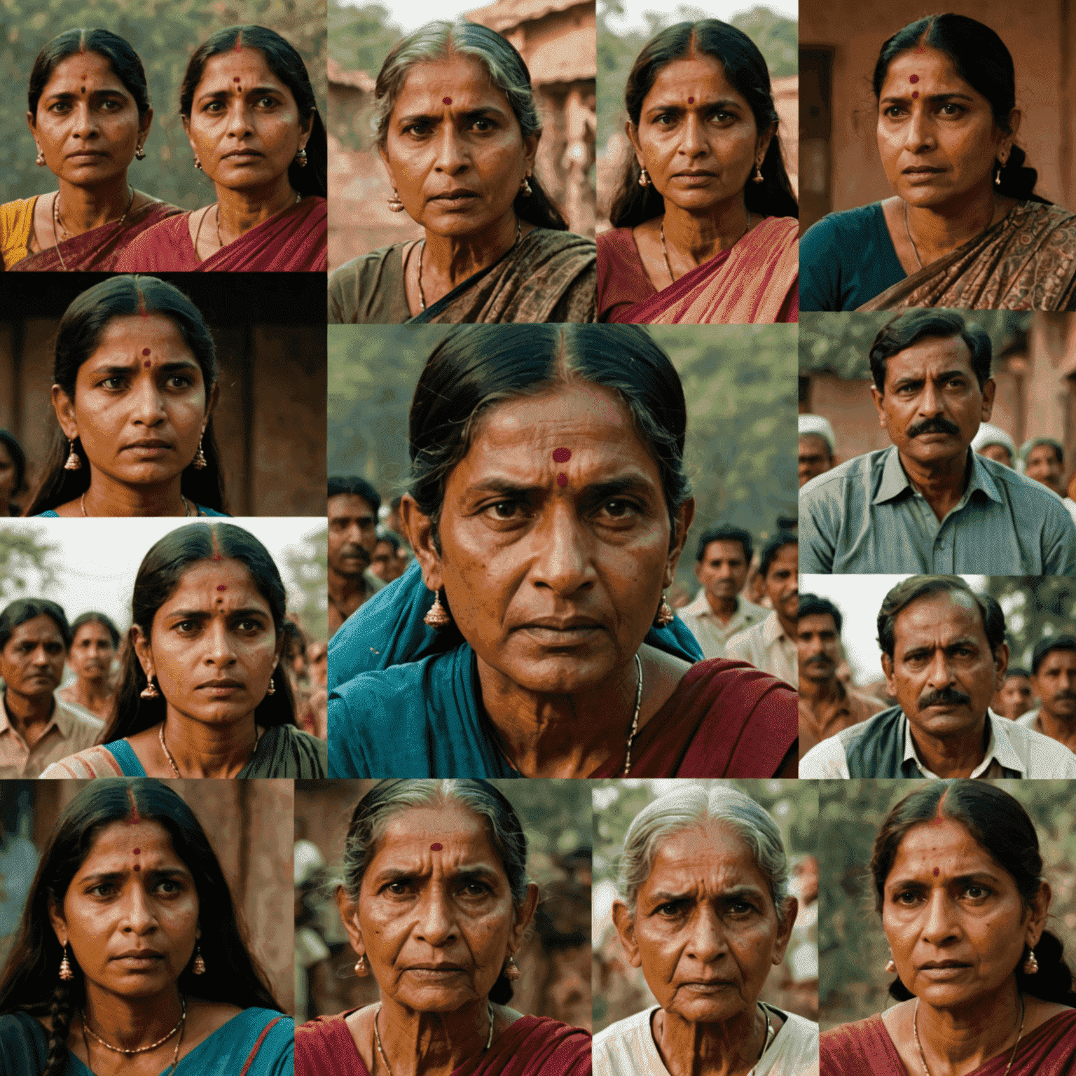 Montage of impactful scenes from Indian films addressing social issues, with diverse characters representing different castes, genders, and generations